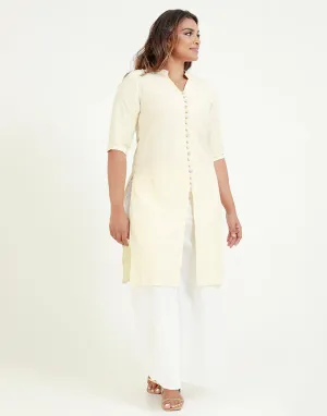 ¾ Sleeves Kurtha with Chinese Collar