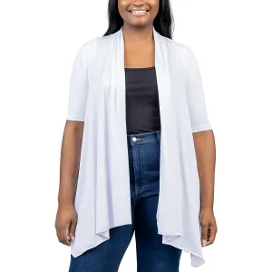 24seven Comfort Apparel Womens Plus Lightweight Open Front Cardigan