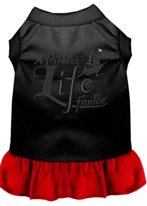 A Pirate's Life Embroidered Dog Dress Black With Red Xxxl (20)