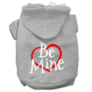 Be Mine Screen Print Pet Hoodies Grey Size Xs (8)