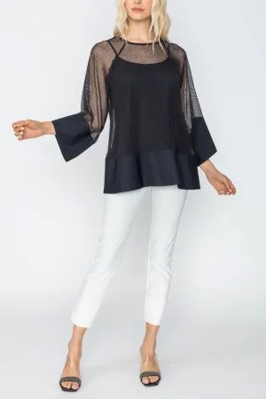 Black Mesh Tunic w/ Cuffs