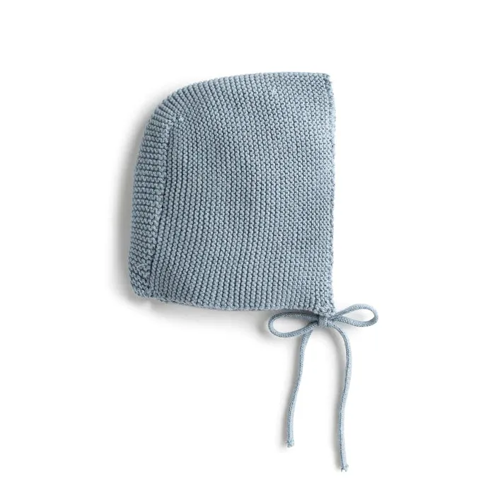 bonnet herringbone knit weave - blue/grey