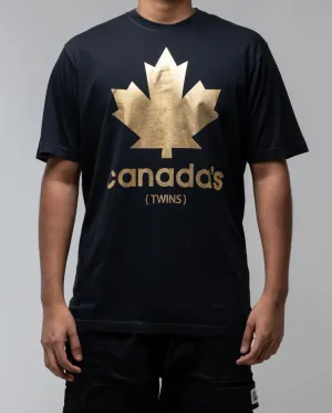 DSQAURED2 CANADA'S TWINS BLACK CREW NECK T-SHIRT