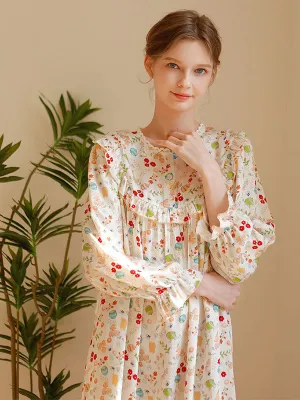 Floral Doll Collar Midi Nightdress