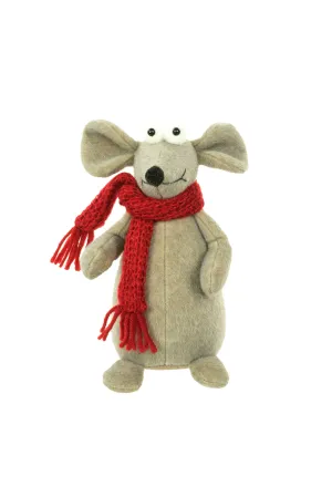 Grey Standing Christmas Mouse