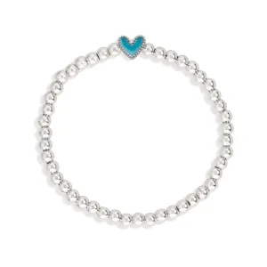 Heart Stretch Bracelet in Blue