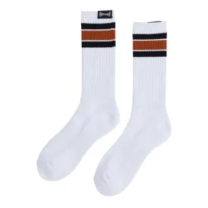 Independent Span Crew Socks White w/Black/Brown 9-11 1 Pair Mens