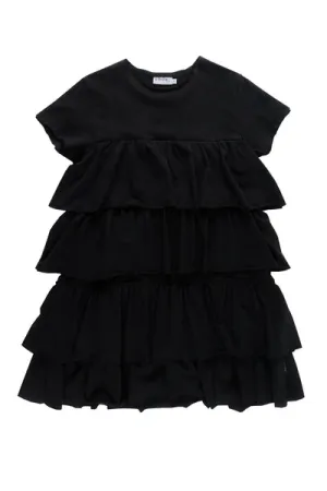 LOUD APPAREL BLACK CREATION RUFFLE DRESS