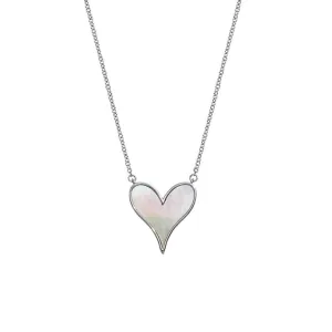 Love Pendant 15mm in Sterling Silver and Mother-of-Pearl