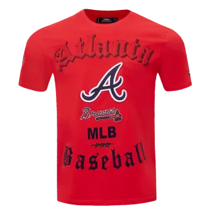 MLB ATLANTA BRAVES OLD ENGLISH MEN'S TOP (RED)