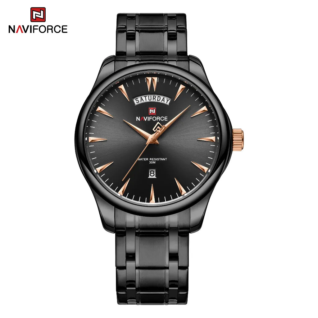 NAVIFORCE 9213 Analog Watch For Men Fashion Casual Sport Wrist Waterproof Stainless Steel Band