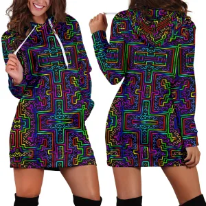 Prismatic Overlay Women's Hoodie Dress