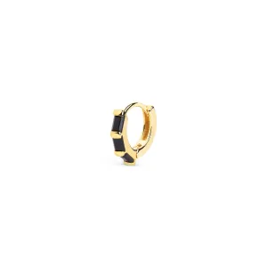 Sia M Black Gold Hoop Single Earring