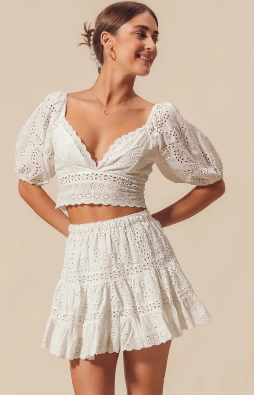 white two piece skirt