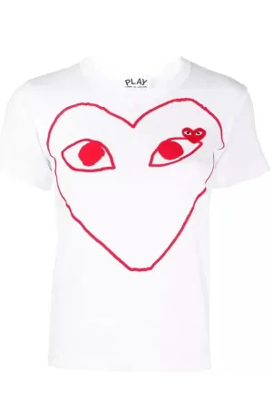 Women's Play T-shirt with Big Red Heart Outline